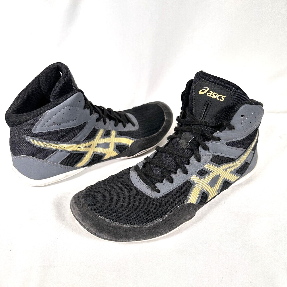 Asics Matflex Boxing Black Gray Gold 1081A021 Wrestling Shoes Men's Size 9